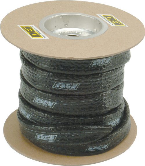 Hose and Wire Sleeve - Fire Sleeve - 5/8 in ID - 3 ft - 16 in Fire Tape Included - Silicone / Fiberglass - Black - Each
