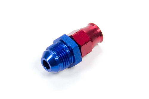 Fitting - Tube End - Straight - 8 AN Male to 3/8 in Tubing - Aluminum - Blue / Red Anodized - Each