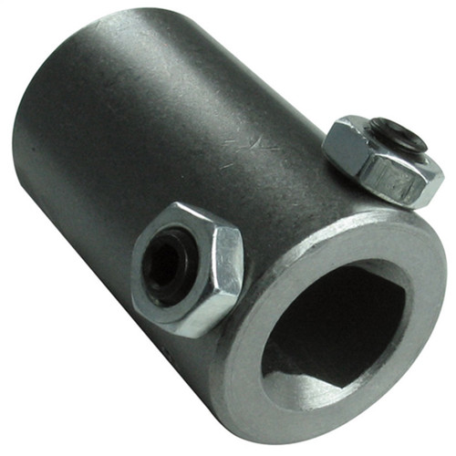 Steering Shaft Coupler - 3/4 in Double D to 3/4 in Smooth - Weld-On - Steel - Natural - Universal - Each