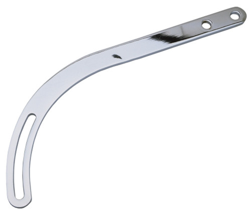 Alternator Bracket - Driver / Passenger Side - Upper - Water Pump Mount - 1 in Wide x 14 in Long - 4 in Long Adjustment Slot - Steel - Chrome - Universal - Each Alternator Bracket - Driver / Passenger Side - Upper - Water Pump Mount - 1 in Wide x 14 in Long - 4 in Long Adjustment Slot - Steel - Chrome - Universal - Each