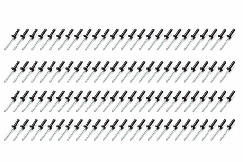 Rivet - Avex Style - 3/8 in Head - 3/16 in Steel Mandrel - 1/2 in Grip Range - Aluminum - Black Powder Coat - Set of 100