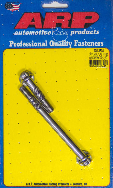 Starter Bolt - 1.975 / 4.660 in Long - 12 Point Head - Stainless - Polished - High Torque Starter - GM - Pair