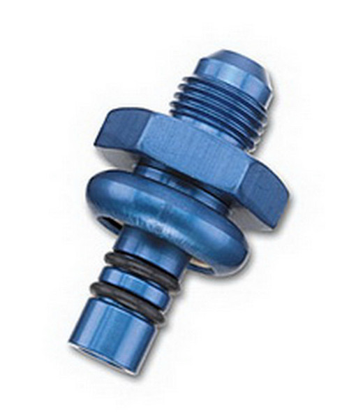 Fitting - Adapter - Straight - 6 AN Male to Ford Return Side EFI - Aluminum - Blue Anodized - Each Fitting - Adapter - Straight - 6 AN Male to Ford Return Side EFI - Aluminum - Blue Anodized - Each