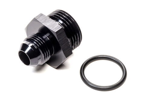 Fitting - Adapter - Straight - 8 AN Male Flare to 12 AN O-Ring Male - Aluminum - Black Anodized - Each