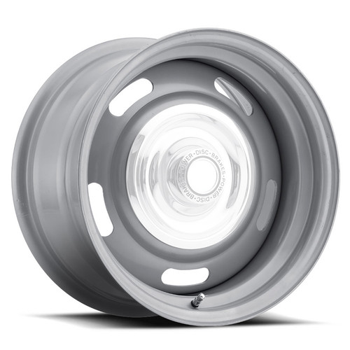 Wheel - Rally Silver - 15 x 5 in - 3.250 in Backspace - 4 x 4.50 in / 5 x 4.75 in Bolt Pattern - Steel - Silver Paint - Each