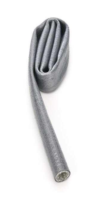 Hose and Wire Sleeve - Heat Sleeve - 3/4 in ID - 3 ft - Silicone / Fiberglass - Silver - Each Hose and Wire Sleeve - Heat Sleeve - 3/4 in ID - 3 ft - Silicone / Fiberglass - Silver - Each