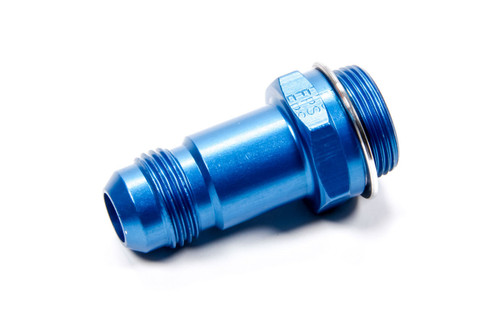 Carburetor Inlet Fitting - Straight - 8 AN Male to 7/8-20 in Male - 2 in Long - Aluminum - Blue Anodized - Holley Carburetors - Each