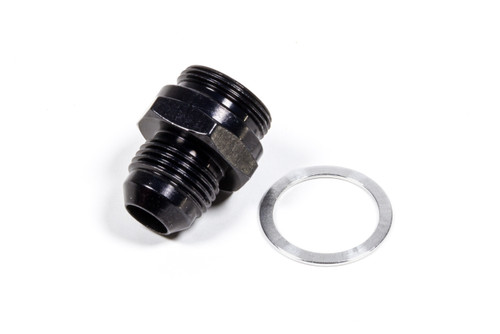 Carburetor Inlet Fitting - Straight - 8 AN Male to 7/8-20 in Male O-Ring Seal - Aluminum - Black Anodized - Each