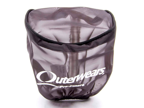 Air Filter Wrap - Pre Filter - Round - 3.5 in Diameter - 4 in Tall - Top - Outerwears Logo - Polyester - Black - Each