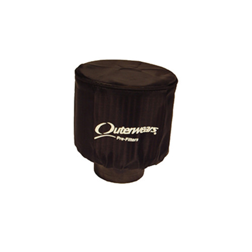 Air Filter Wrap - Pre Filter - Round - 4.5 in Diameter - 5 in Tall - Top - Outerwears Logo - Polyester - Black - Each