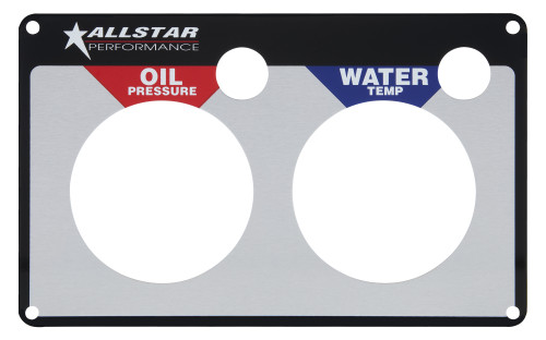 Gauge Panel Face Plate - Oil Pressure / Water Temperature - Aluminum - Allstar Gauge Panels - Each Gauge Panel Face Plate - Oil Pressure / Water Temperature - Aluminum - Allstar Gauge Panels - Each