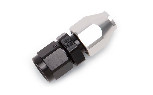 Fitting - Tube End - Straight - 8 AN Male to 1/2 in Tubing - Aluminum - Black / Silver Anodized - Each