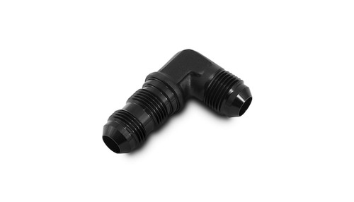 Fitting - Bulkhead - 90 Degree - 12 AN Male to 12 AN Male Bulkhead - Aluminum - Black Anodized - Each