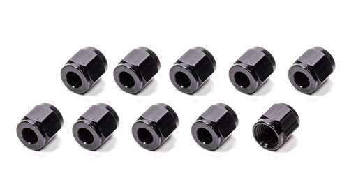 Fitting - Tube Nut - 6 AN - 3/8 in Tube - Aluminum - Black Anodized - Set of 10 Fitting - Tube Nut - 6 AN - 3/8 in Tube - Aluminum - Black Anodized - Set of 10
