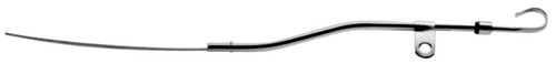 Engine Oil Dipstick - Solid Tube - Timing Cover Mount - Steel - Chrome - Small Block Ford - Each