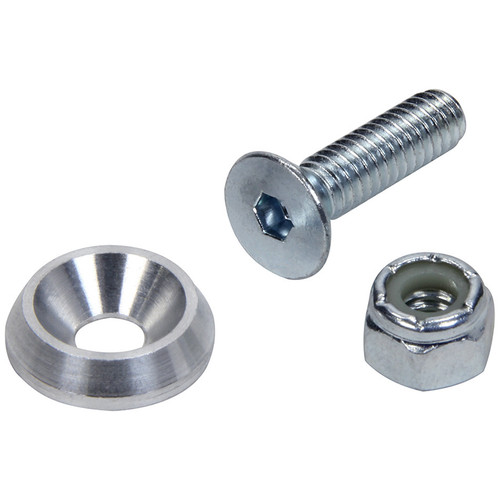 Countersunk Bolt Kit - 1/4-20 in Thread - 1 in Long - Allen Head - 0.75 in OD Countersunk Washers / Nuts - Aluminum / Steel - Natural - Set of 10