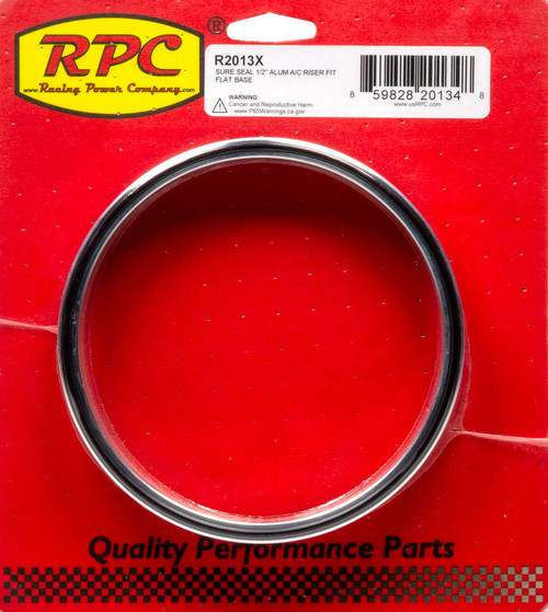 Air Cleaner Spacer - Sure Seal - 0.5 in Thick - 5-1/8 in Carb Flange - Aluminum - Natural - Each