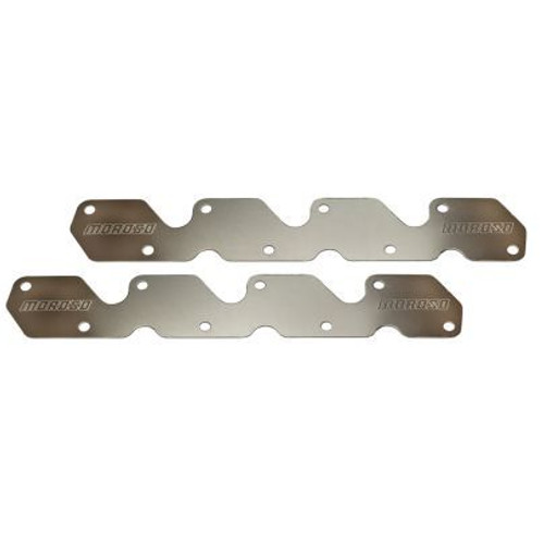 Exhaust Port Blockoff - 1-Piece - 4.5 in Bore Spacing - Aluminum - Natural - CFE SBX Heads - Small Block Chevy - Pair