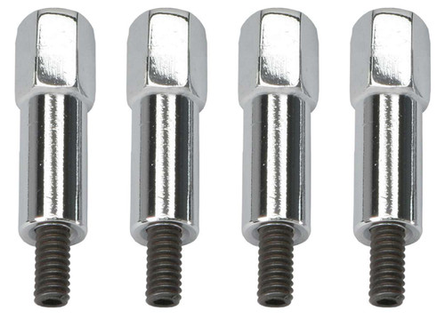 Valve Cover Fastener - Stud - 1/4-20 in Thread - 1.000 in Long - 1-3/8 in Tall Hex Head Nuts - Steel - Chrome - Set of 4