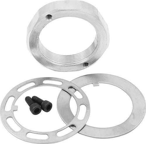 Spindle Nut - Keyed Washer / Screws Included - Aluminum - Clear Anodized - 2 in Pin Wide 5 / 5 x 5 Hubs - Kit