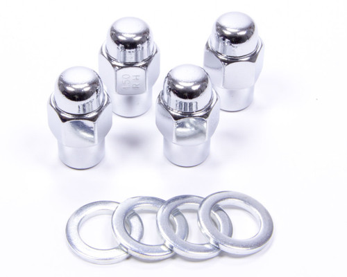 Lug Nut - Short Mag - 1/2-20 in Right Hand Thread - 13/16 in Hex Head - 0.750 in Shank - Closed End - Steel - Chrome - Set of 4