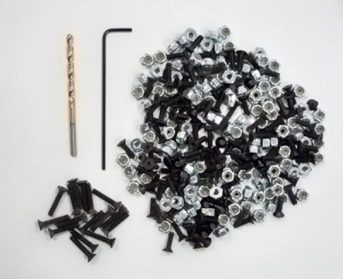 Window Installation Hardware - Flathead Socket Screws - Locknuts - Hex Key - 9/64 in Drill Bit - Kit Window Installation Hardware - Flathead Socket Screws - Locknuts - Hex Key - 9/64 in Drill Bit - Kit