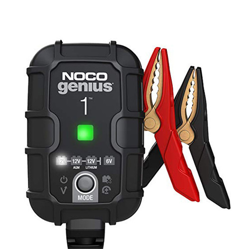 Battery Charger - Genius - AGM / Lithium-ion - 6 and 12V - 1 amps - Indicator Lights - Quick Connect Harness - Each