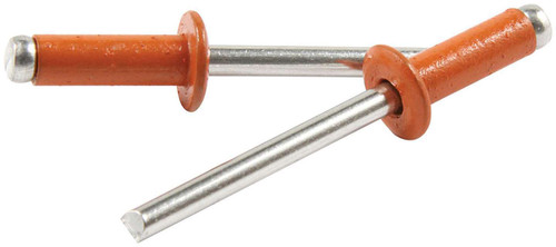 Rivet - 3/8 in Head - 3/16 in Mandrel - 1/4-3/8 in Grip Range - Aluminum - Orange Paint - Set of 250