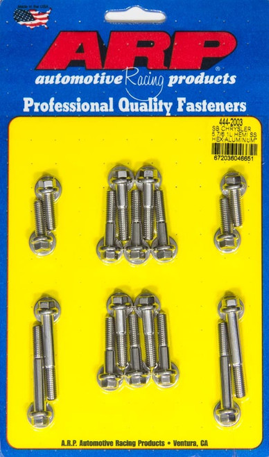 Intake Manifold Bolt Kit - Hex Head - Stainless - Polished - Mopar Gen III Hemi - Kit Intake Manifold Bolt Kit - Hex Head - Stainless - Polished - Mopar Gen III Hemi - Kit