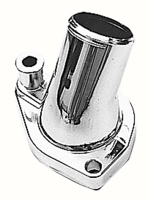 Water Neck - 45 Degree - 1-1/2 in ID Hose - O-Ring - Hardware Included - Steel - Chrome - Small Block Ford - Each