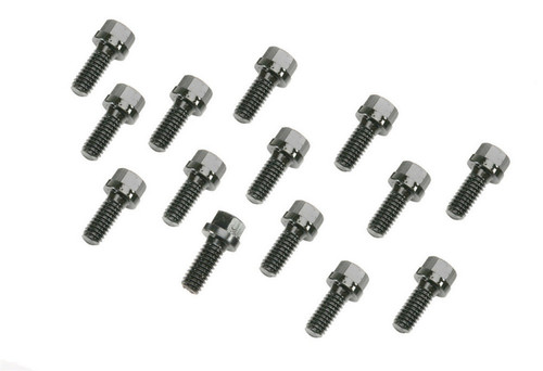 Header Bolt - 5/16-18 in Thread - 0.75 in Long - Hex Head - Steel - Black Oxide - Small Block Mopar - Set of 14