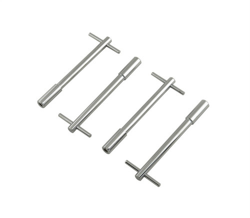Valve Cover Fastener - Stud - 1/4-20 in Thread - 1.500 in Long - Wing Nuts - 5 in Long - Steel - Chrome - Set of 4