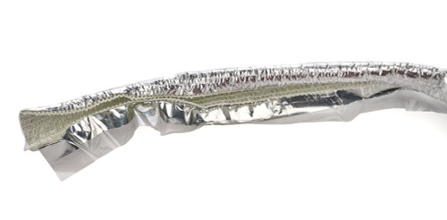 Hose and Wire Sleeve - Vapor Block - 3/8 in ID - 3 ft - Aluminized Fiberglass Fabric - Silver - Each Hose and Wire Sleeve - Vapor Block - 3/8 in ID - 3 ft - Aluminized Fiberglass Fabric - Silver - Each