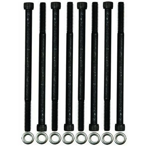 Valve Cover Fastener - Bolts - 1/4-20 in Thread - 4.750 in Long - Washers - Allen Head - Steel - Black Oxide - Small Block Chevy - Set of 8