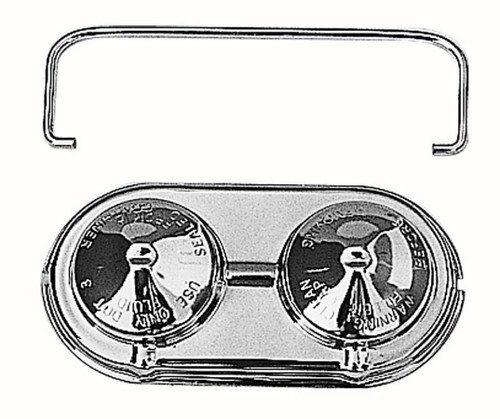 Master Cylinder Cap - Stock Replacement - 2.375 x 5 in - Single Bail - Steel - Chrome - GM Passenger Car 1967-80 - Each Master Cylinder Cap - Stock Replacement - 2.375 x 5 in - Single Bail - Steel - Chrome - GM Passenger Car 1967-80 - Each
