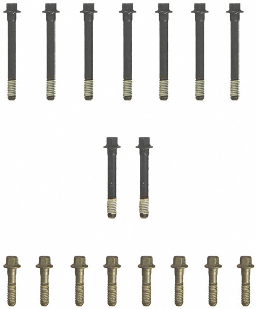 Cylinder Head Bolt Kit - Hex Head - Steel - Natural - Small Block Chevy - Kit