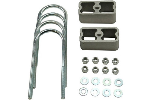 Leaf Spring Block Kit - 2 in Lowered - Hardware Included - Rear - Aluminum - Natural - Universal - Kit