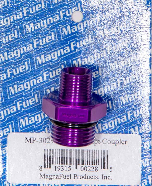 Fitting - Adapter - Straight - 10 AN Male O-Ring to 3/8 in NPT Male - Aluminum - Purple Anodized - Each