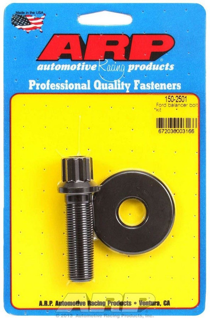 Harmonic Balancer Bolt - 5/8-18 in Thread - 2.050 in Long - 5/8 in 12 Point Head - Chromoly - Black Oxide - Big / Small Block Ford - Each