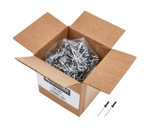 Rivet - 3/8 in Head - 1/8 in Aluminum Mandrel - 5/16-3/8 in Grip Range - Aluminum - Black Paint - Set of 500