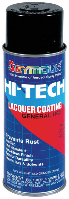 Paint - HI TECH - Acrylic Lacquer - Gloss Black - 16.00 oz Aerosol - Each