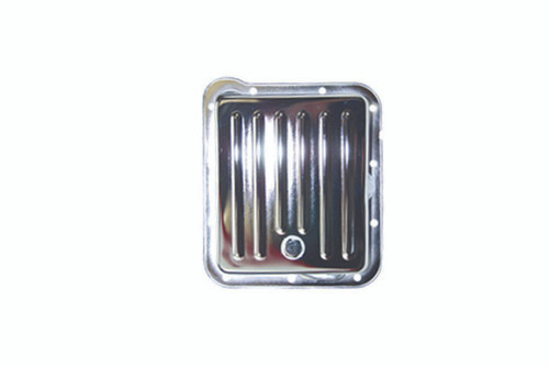 Transmission Pan - Stock Sump - Ribbed - Steel - Chrome - C4 - Each
