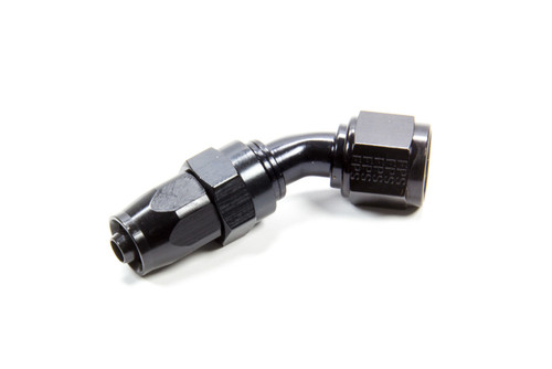 Fitting - Hose End - 2000 Series Pro-Flow - 45 Degree - 6 AN Hose to 8 AN Female - Aluminum - Black Anodized - Each
