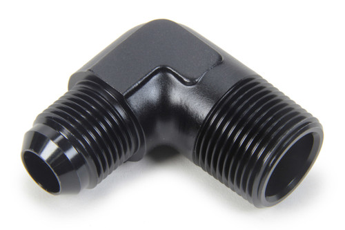 Fitting - Adapter - 90 Degree - 10 AN Male to 3/4 in NPT Male - Aluminum - Black Anodized - Each