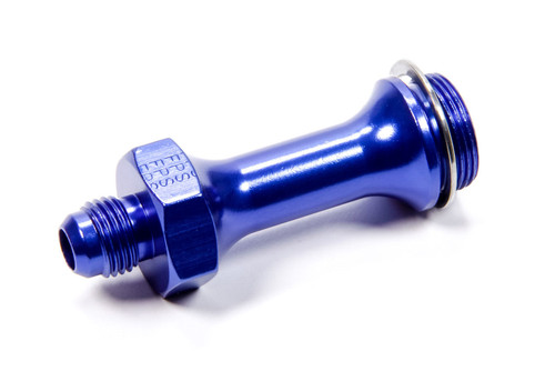 Carburetor Inlet Fitting - Straight - 6 AN Male to 7/8-20 in Male - 3 in Long - Aluminum - Blue Anodized - Holley Carburetors - Each