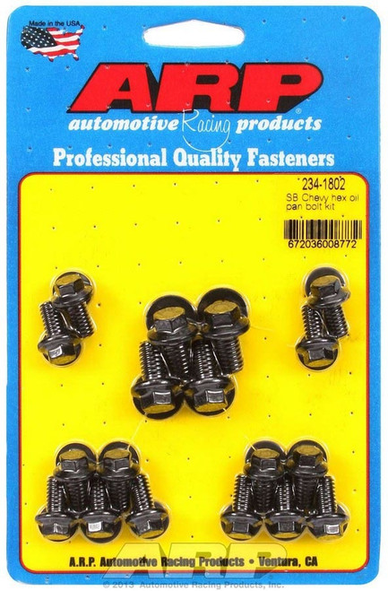 Oil Pan Bolt Kit - Hex Head - Chromoly - Black Oxide - 2-Piece Cork Gasket - Small Block Chevy - Kit