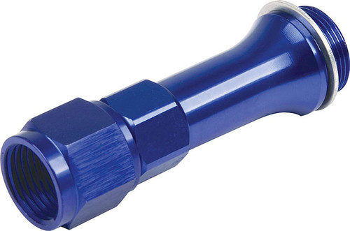 Carburetor Inlet Fitting - Straight - 8 AN Female to 7/8-20 Male - 3.5 in Long - Aluminum - Blue Anodized - Holley Carburetors - Each Carburetor Inlet Fitting - Straight - 8 AN Female to 7/8-20 Male - 3.5 in Long - Aluminum - Blue Anodized - Holley Carburetors - Each