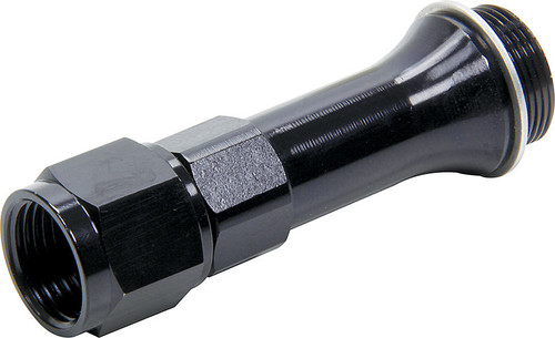Carburetor Inlet Fitting - Straight - 8 AN Female to 7/8-20 Male - 3 in Long - Aluminum - Black Anodized - Holley Carburetors - Each Carburetor Inlet Fitting - Straight - 8 AN Female to 7/8-20 Male - 3 in Long - Aluminum - Black Anodized - Holley Carburetors - Each