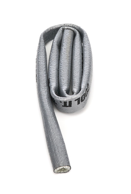 Hose and Wire Sleeve - Heat Sleeve - 1/2 in ID - 3 ft - Silicone / Fiberglass - Silver - Each