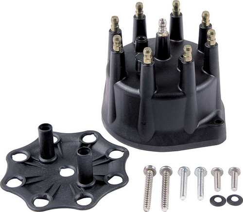 Distributor Cap - HEI Style Terminals - Brass Terminals - Screw Down - Black - Vented - Ford V8 - Each